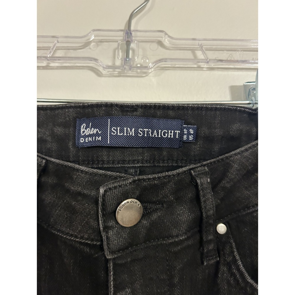 Boden Denim Slim Straight Leg Black Wash Jeans Women's - Picture 3 of 3